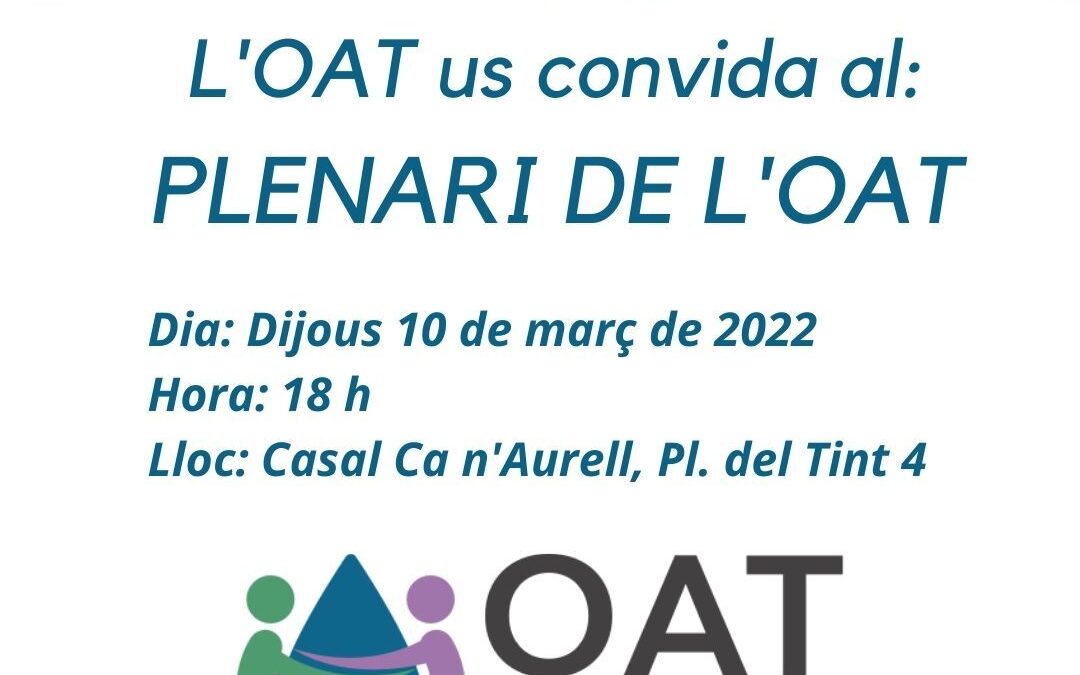 Ven a primer Plenario del año del OAT!