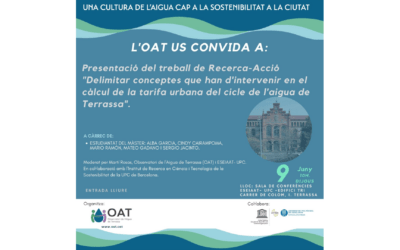 Presentación del trabajo de Investigación-Acción “Delimitar conceptos que tienen que intervenir en el cálculo de la tarifa urbana del ciclo del agua de Terrassa”