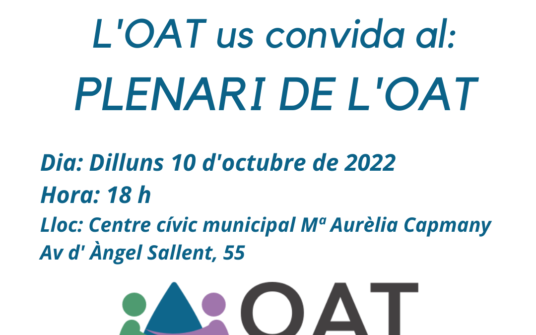 ¿Quieres estar al día de la gestión del agua en Terrassa?? ¡Ven al nuevo Plenario de la OAT!