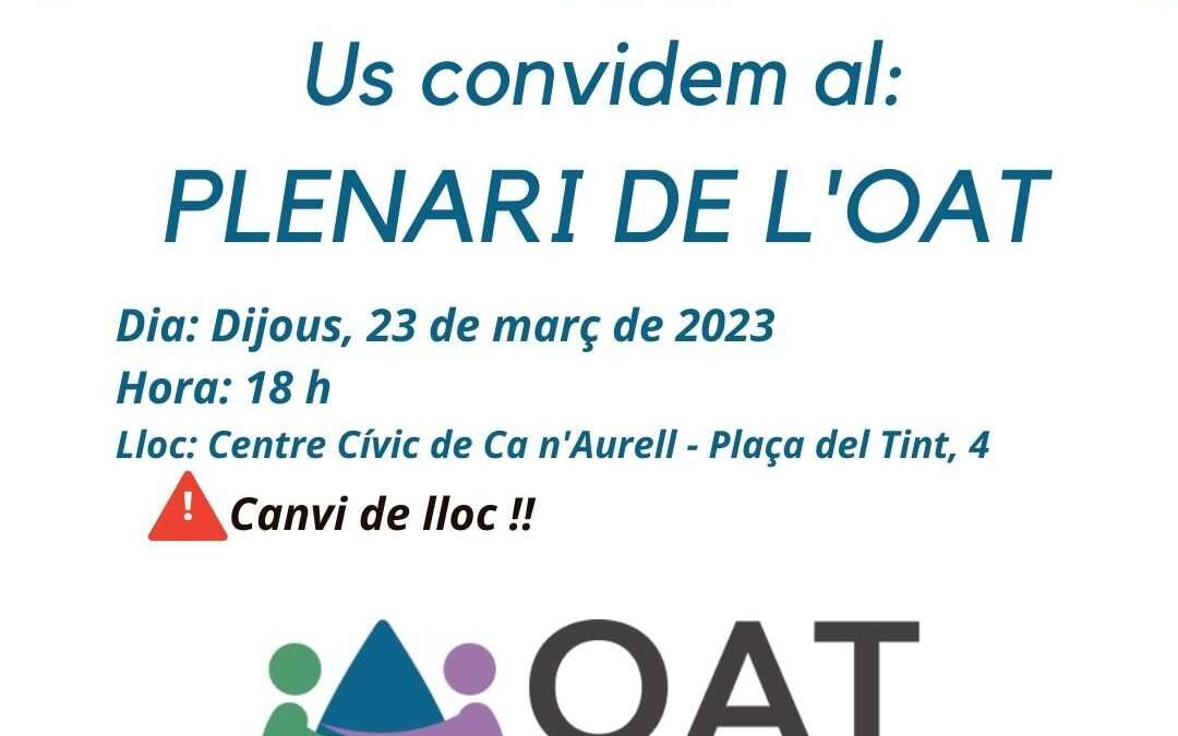 Vine al Plenari de l’OAT. El primer de 2023!