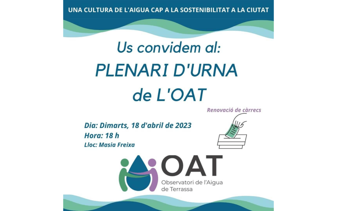 Plenari extraordinari, d’urna, de l’OAT per a renovació de càrrecs.