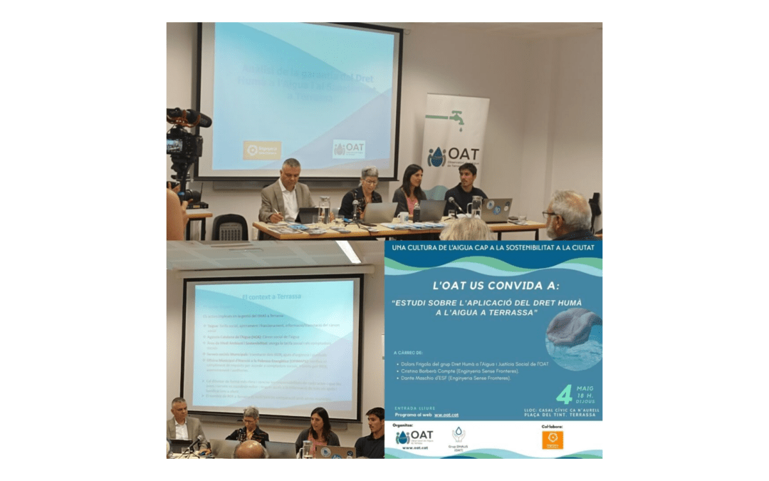 Presentació de l’Estudi  “Anàlisi de la garantia del Dret Humà a l’Aigua i al Sanejament a Terrassa”