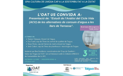 Presentación del estudio de «Anàlisi dels Cicles de Via» (ACV) del consumo del agua en los hogares de Terrassa a la UPC.