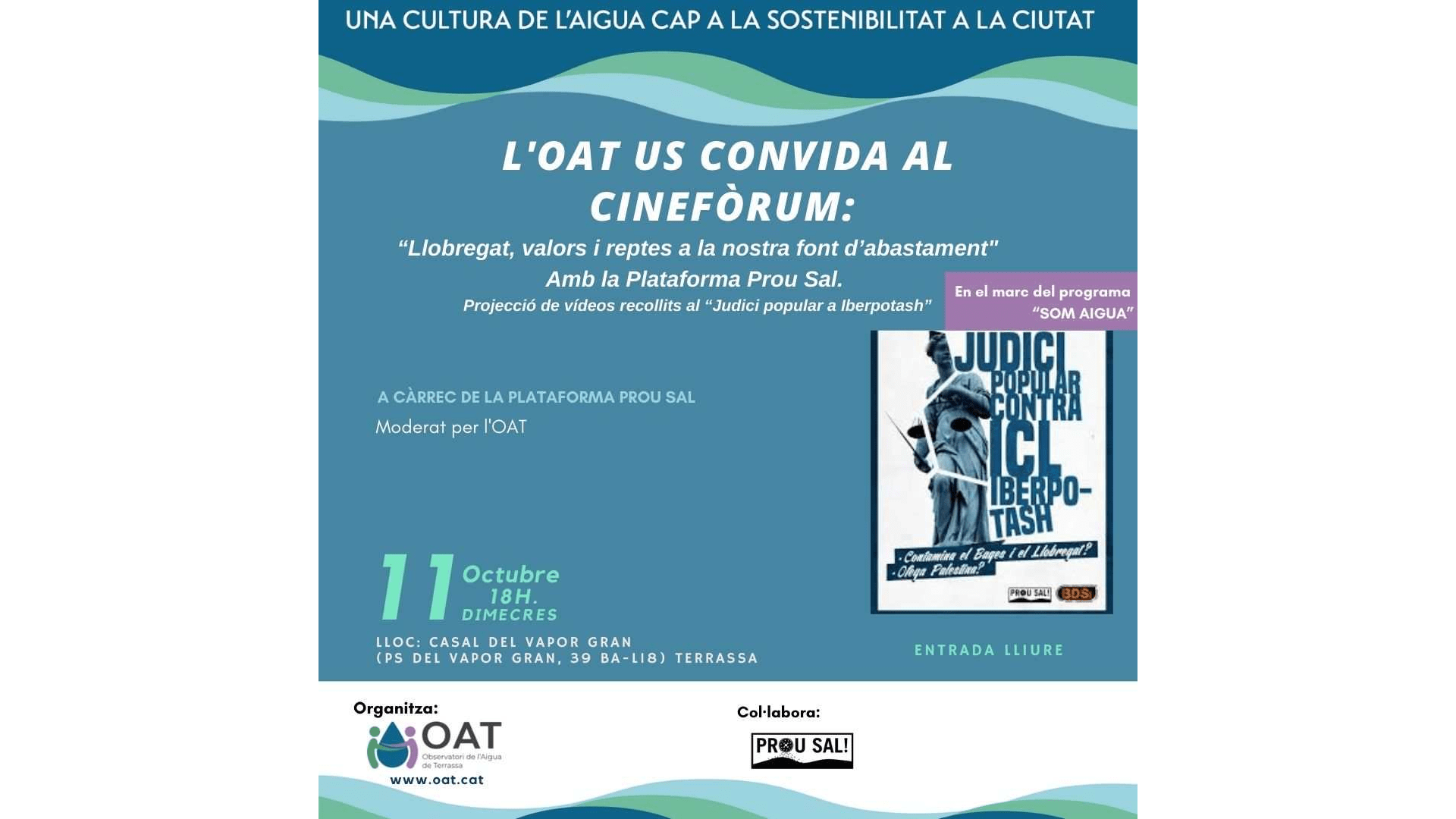 Cinefórum   “Llobregat, valores y retos a la nuestra fuente de abastecimiento»