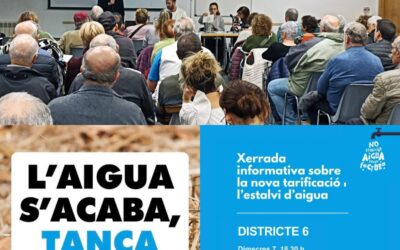 Valoració xerrades informatives pels Districtes de Terrassa sobre la implantació del nou sistema tarifari que aplica Taigua des de l’1 de gener del 2024.