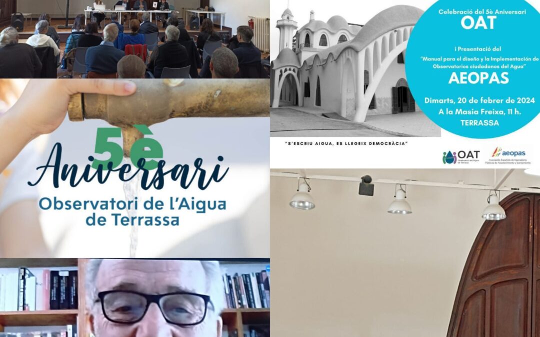 L’OAT celebra els 5 anys com projecte de participació ciutadana fruit del procés social de remunicipalització del servei: «S’escriu aigua, es llegeix democràcia!!»