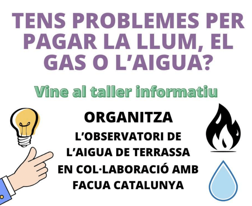 Taller informativo:Tienes problemas para pagar la luz, el gas o el agua?