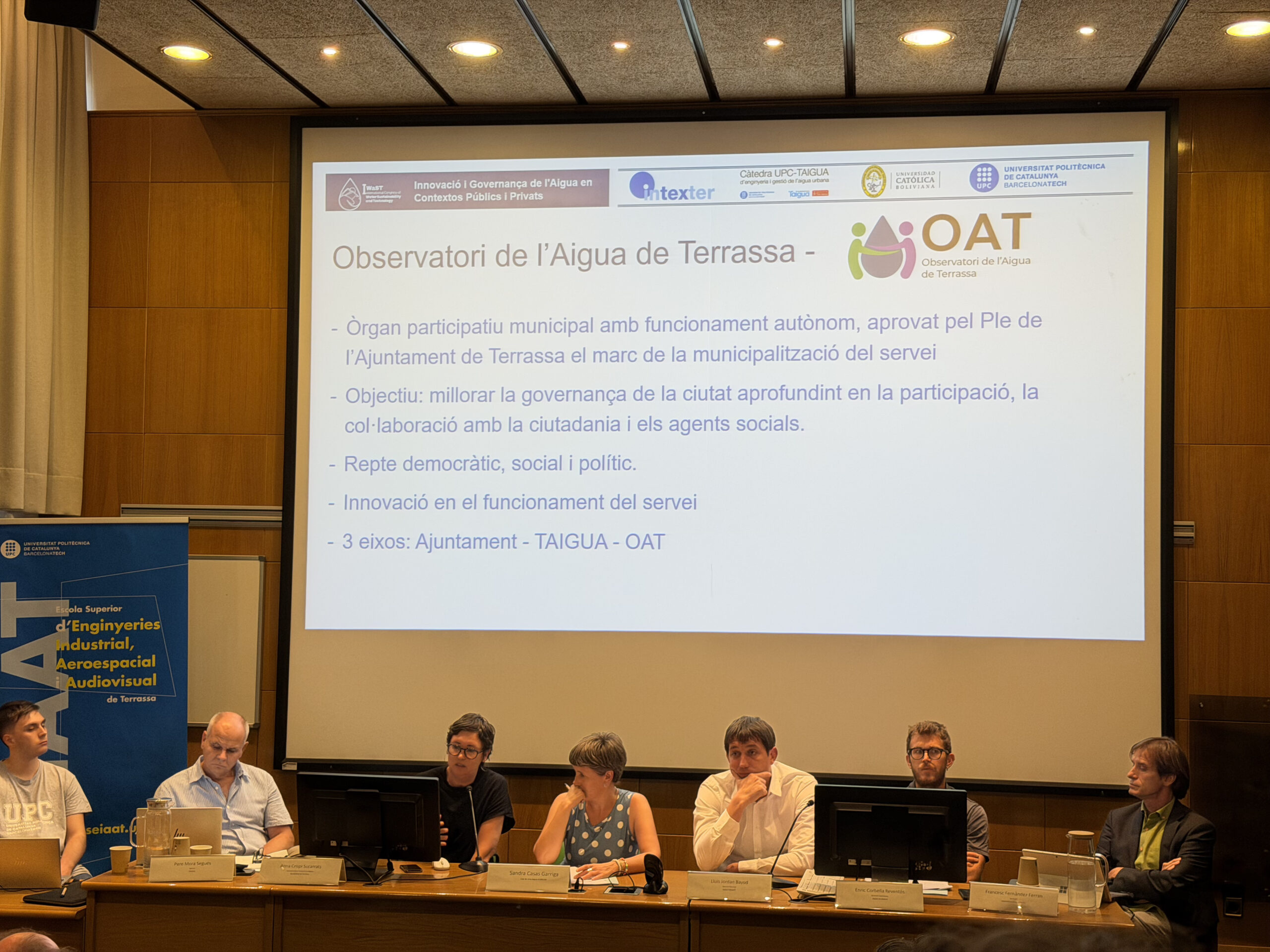 L’OAT assisteix a la jornada “Innovació i Governança de l’Aigua en Contextos Públics i Privats”