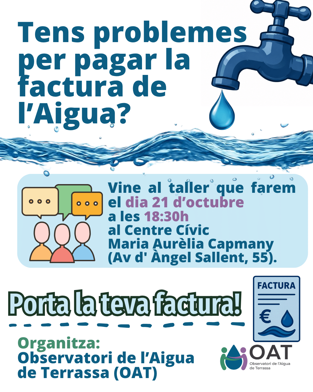 Vine al taller de l’Observatori de l’Aigua de Terrassa